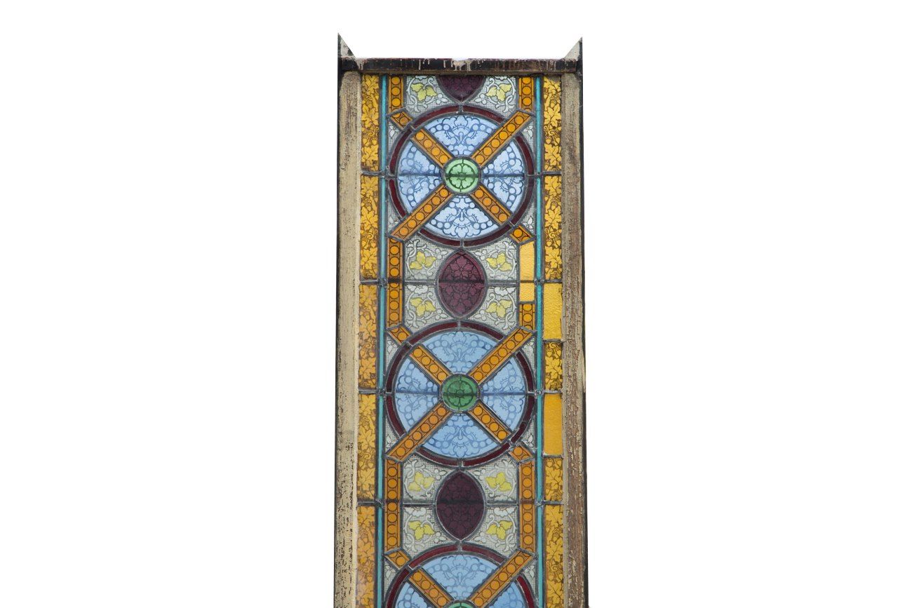 Large Rectangular Stained Glass Window From Saint Bonaventure Church EBTH